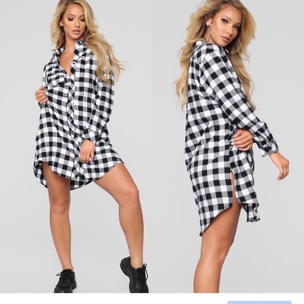 Plaid T-shirt Dress